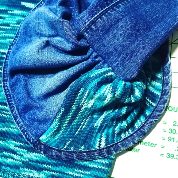 Custom Denim Sleeve Sweater - Picture 2 of 2